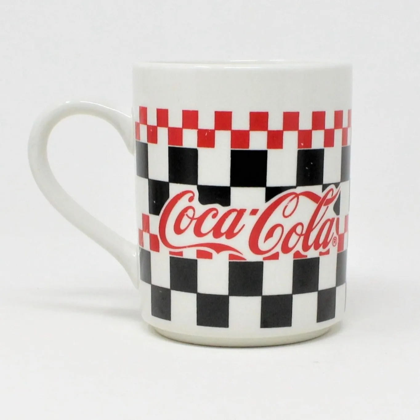 Mugs, Gibson, Coca Cola, Racing Checkers Black/Red, Set of 4