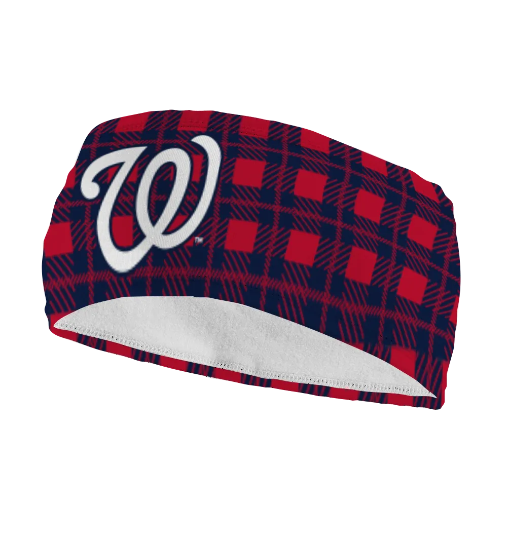 Nationals Fleece Headband: Plaid Cap Logo