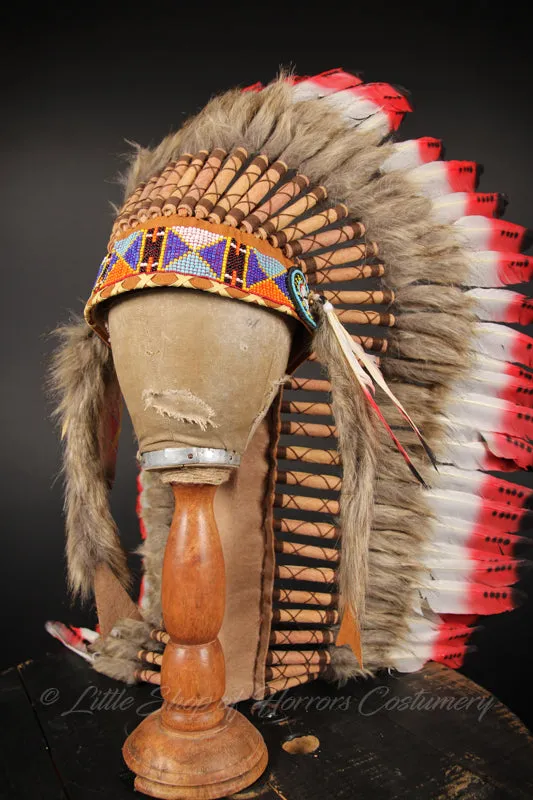 Native American Warbonnet: Long Red