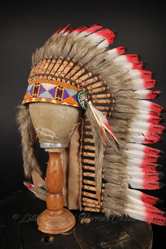 Native American Warbonnet: Long Red