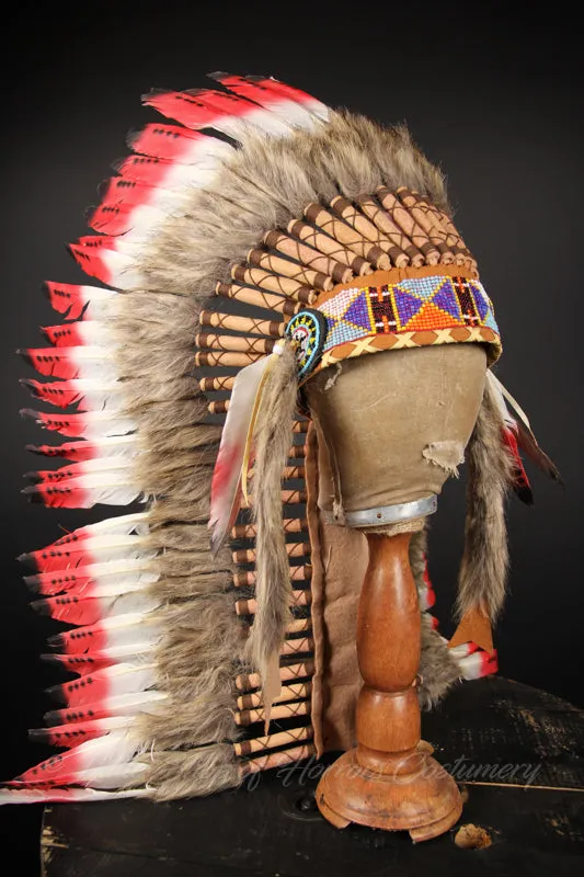 Native American Warbonnet: Long Red