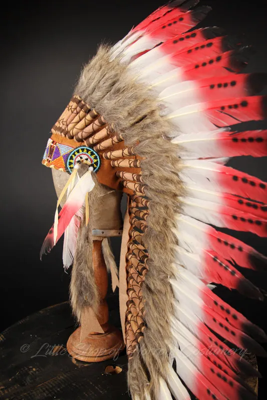 Native American Warbonnet: Long Red