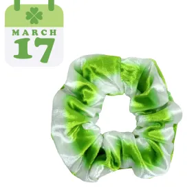 Neon Green Ombre Velvet Scrunchie