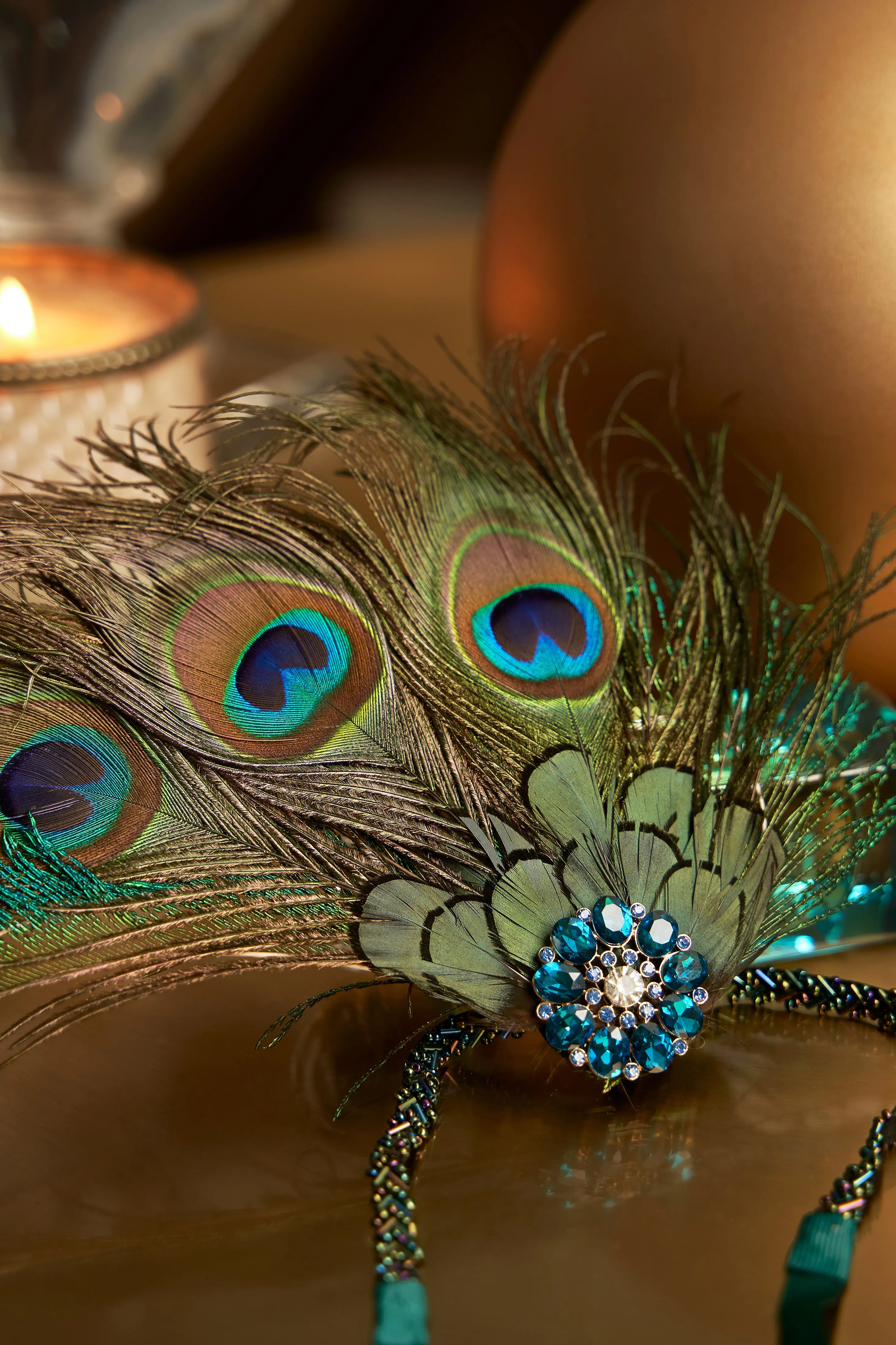 Nymph Peacock Feather Headpiece