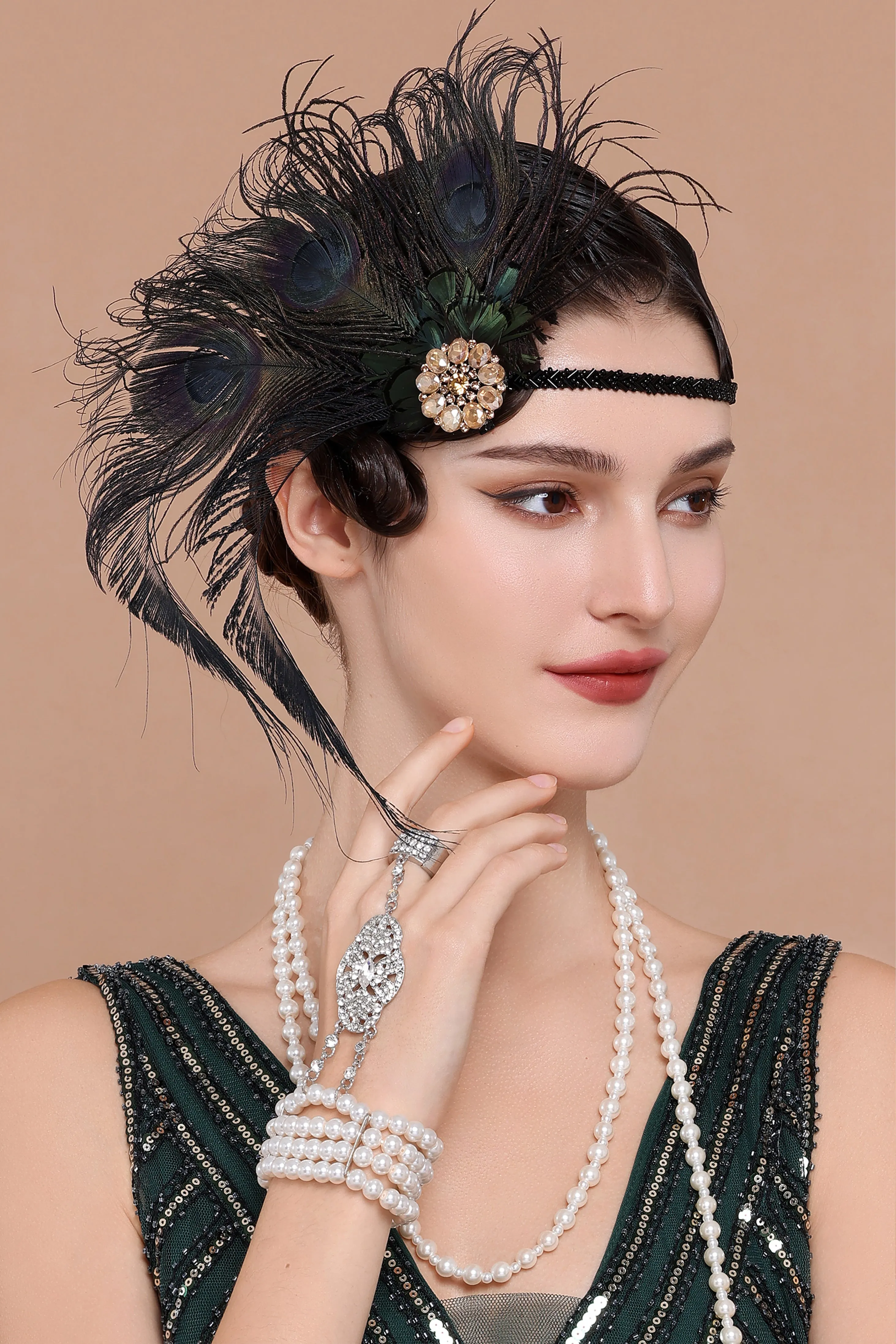 Nymph Peacock Feather Headpiece