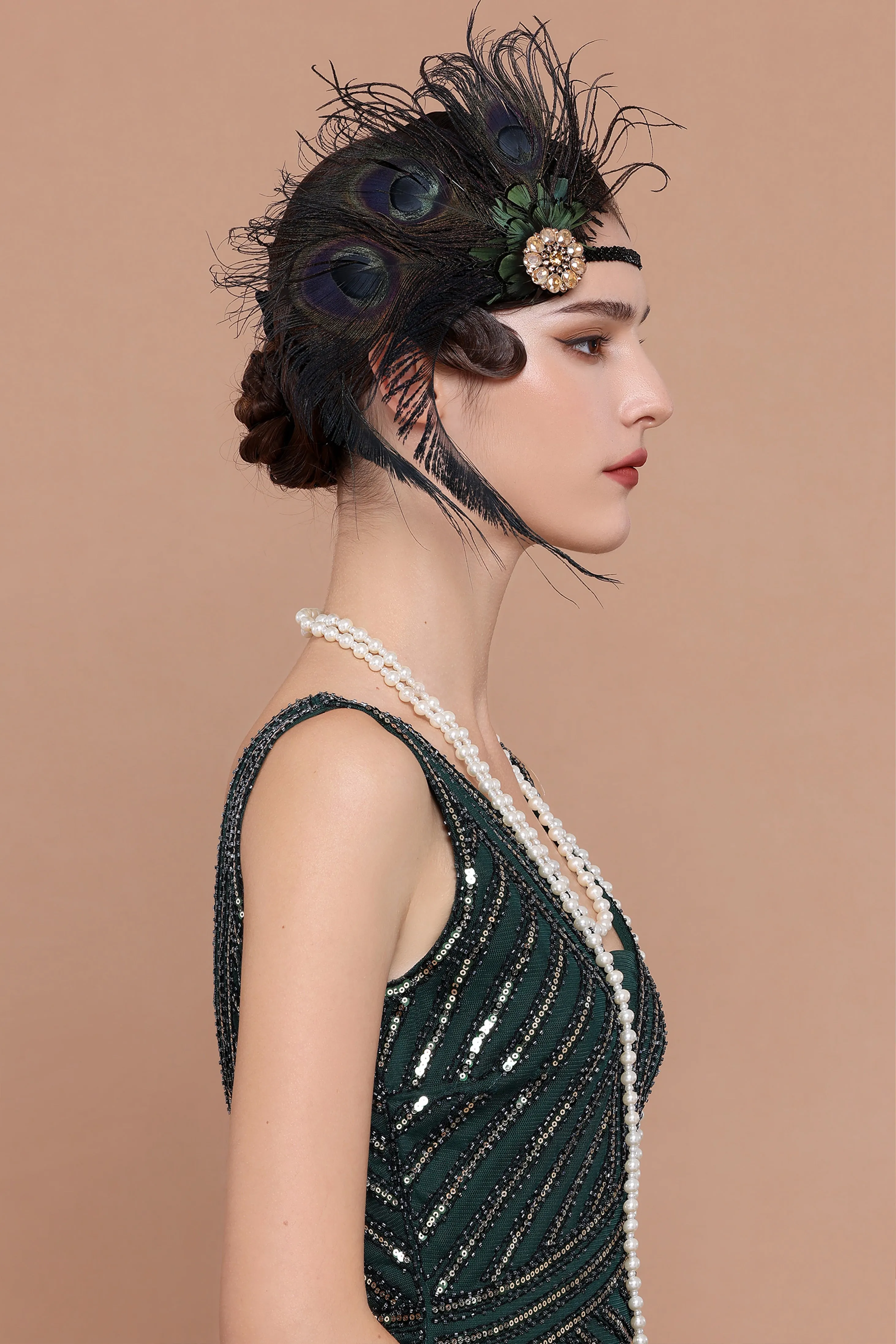 Nymph Peacock Feather Headpiece