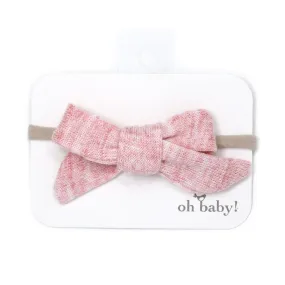 oh baby! Scandi Sweater Knit Bow on Nylon Headband - Blush Heather
