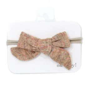 oh baby! Scandi Sweater Knit Bow on Nylon Headband - Heather Brown