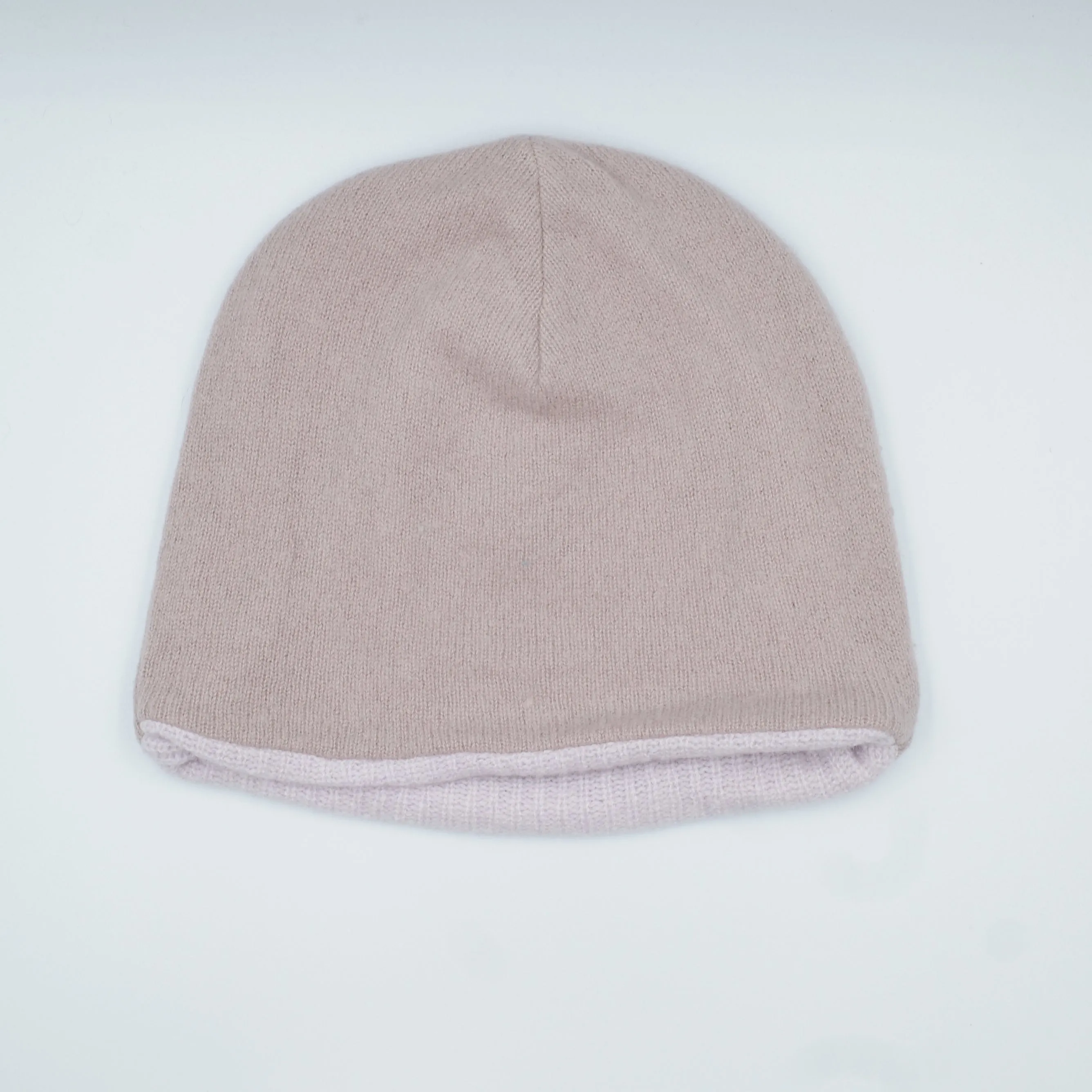 Pastel and Mauve Purple Cashmere Beanie Hat