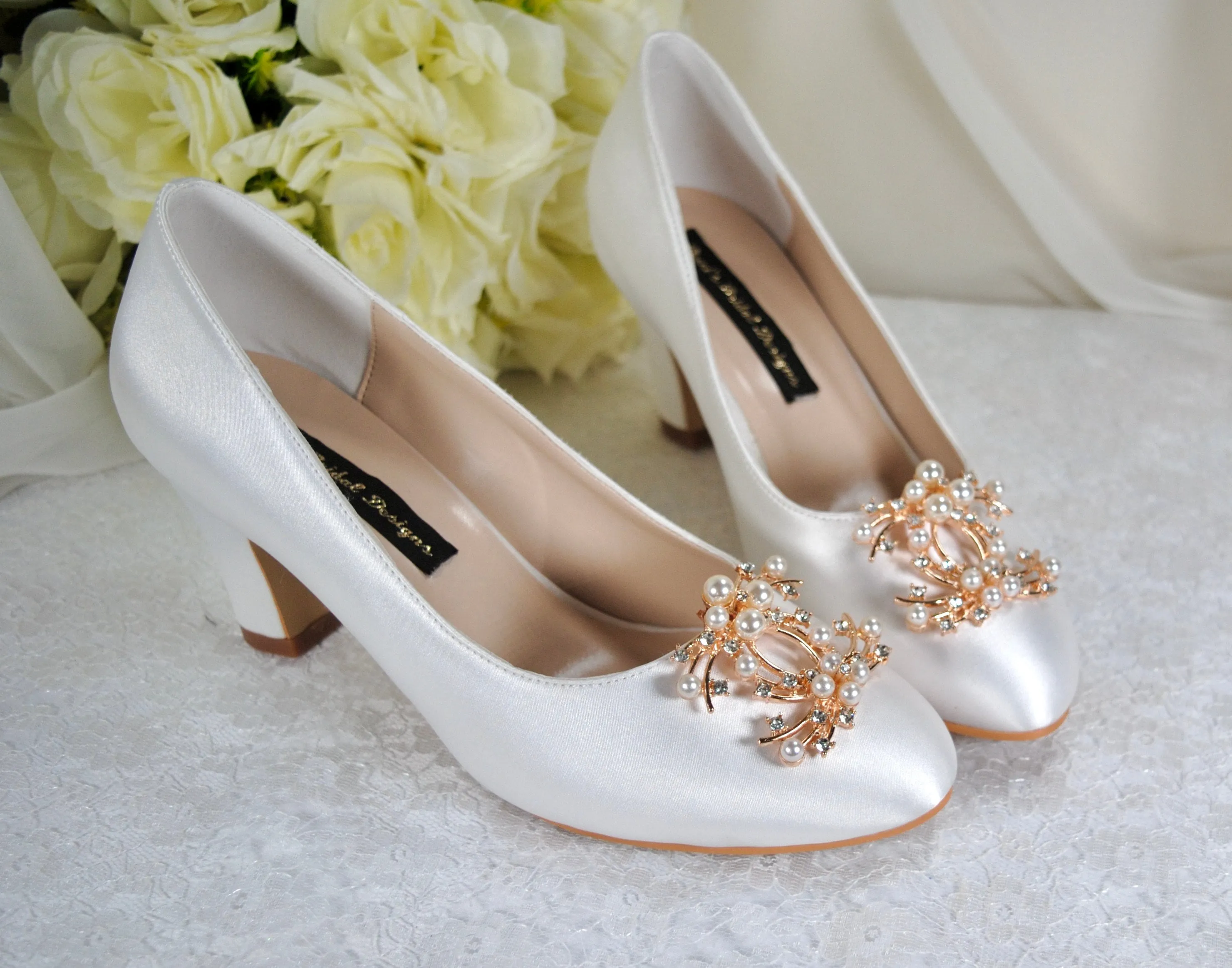 Pearl & Rhinestone Gold Clips