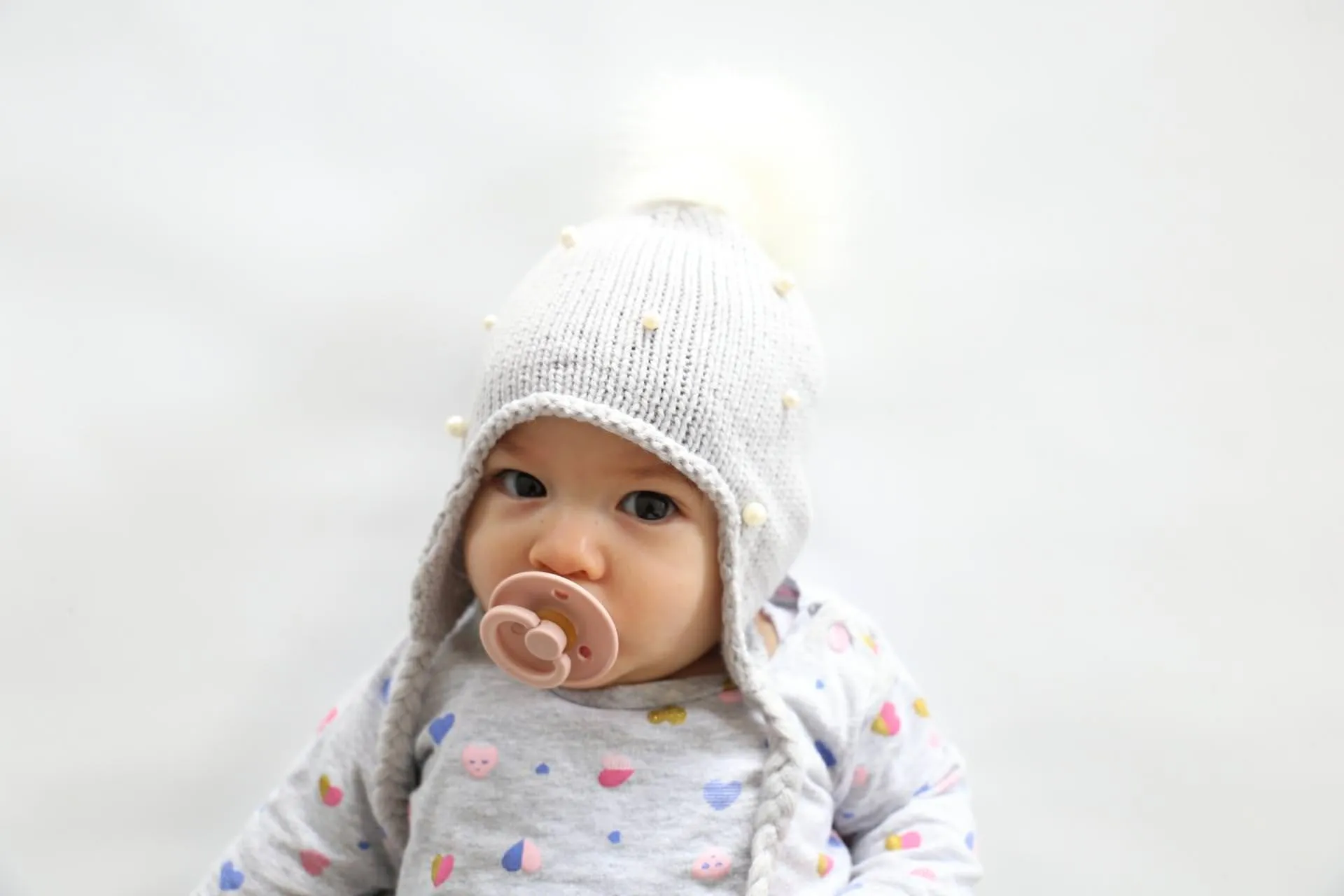 Pearl Pom Pom Beanies