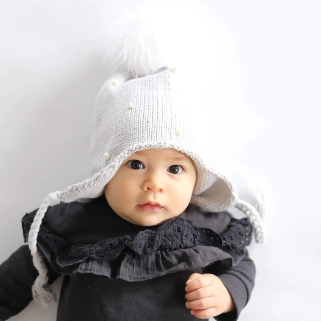 Pearl Pom Pom Beanies