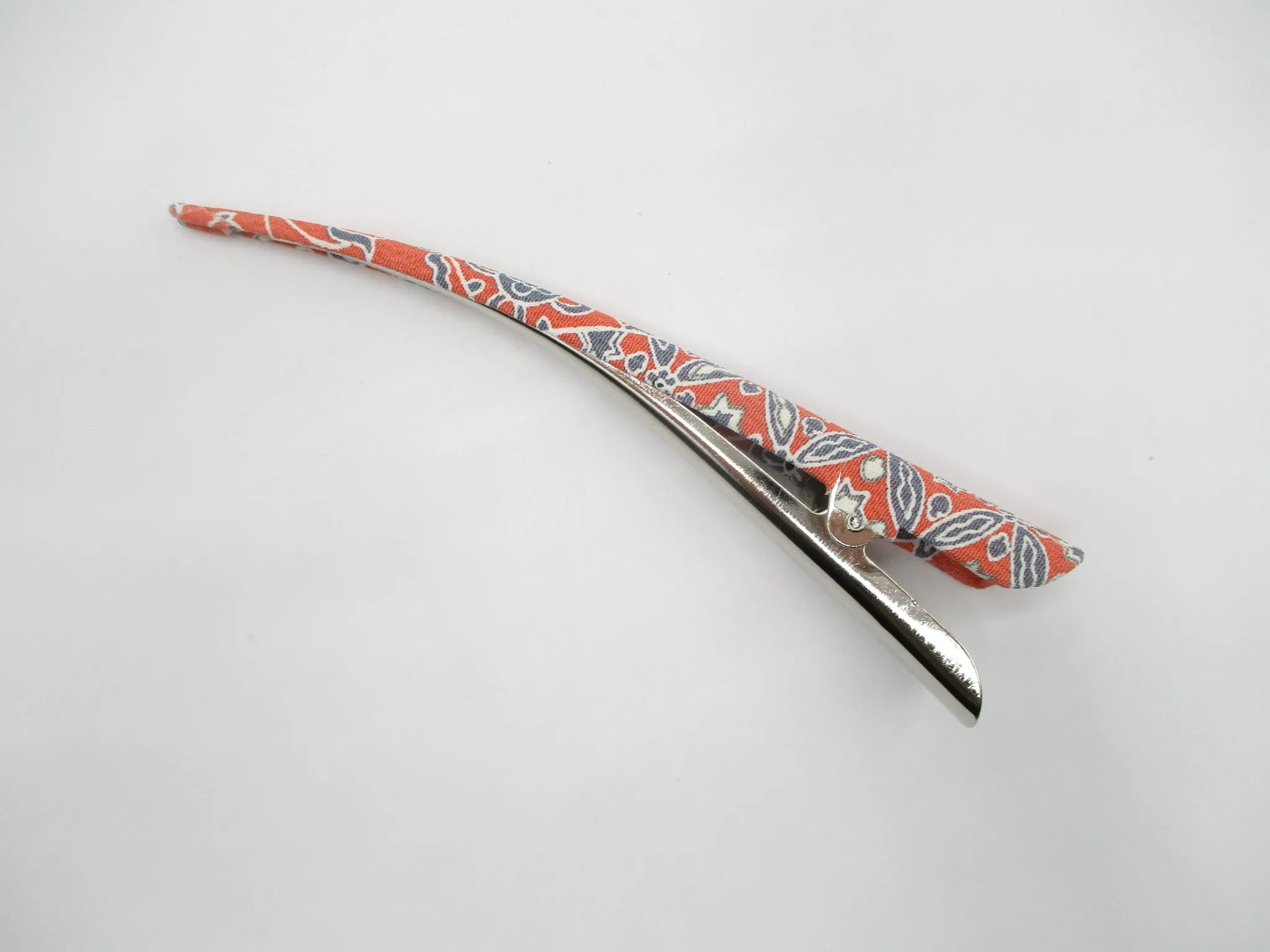 Pink and Gray Long Kimono Hair Clip