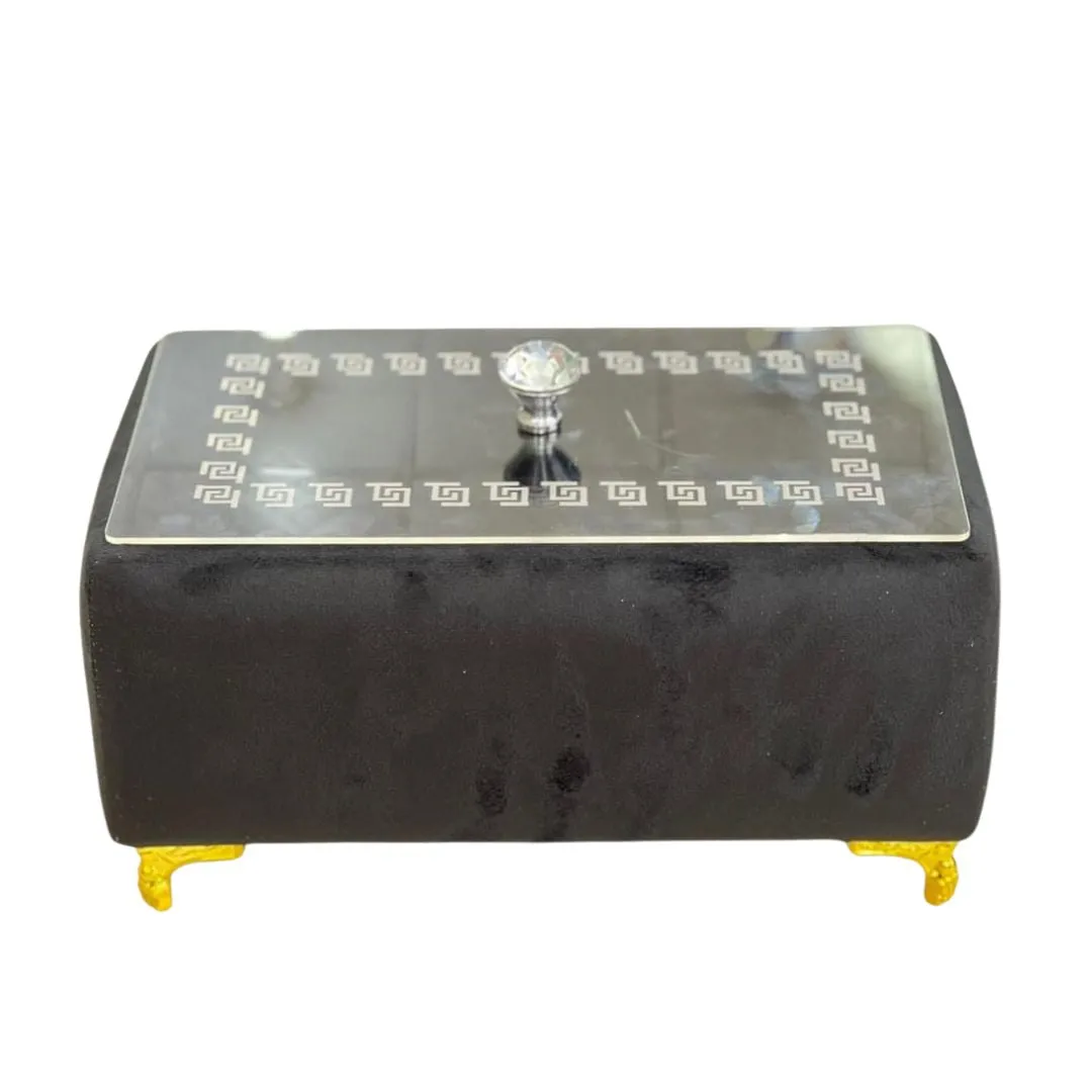 Rectangular Turkish Style Velvet Naan Roti Bread Box Container
