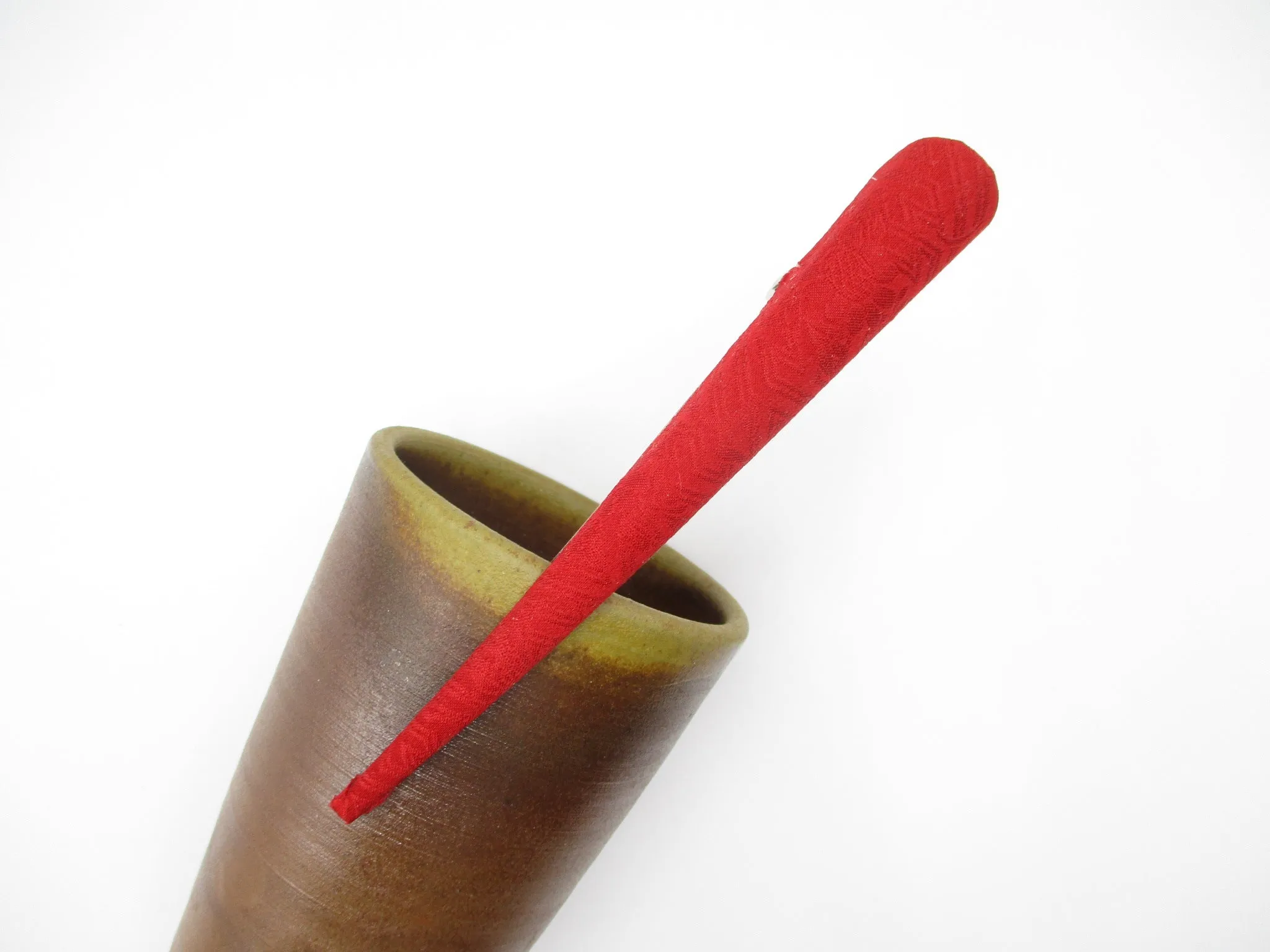 Red Simple Vintage Kimono Minimalist Long Hair Clip Ship from USA