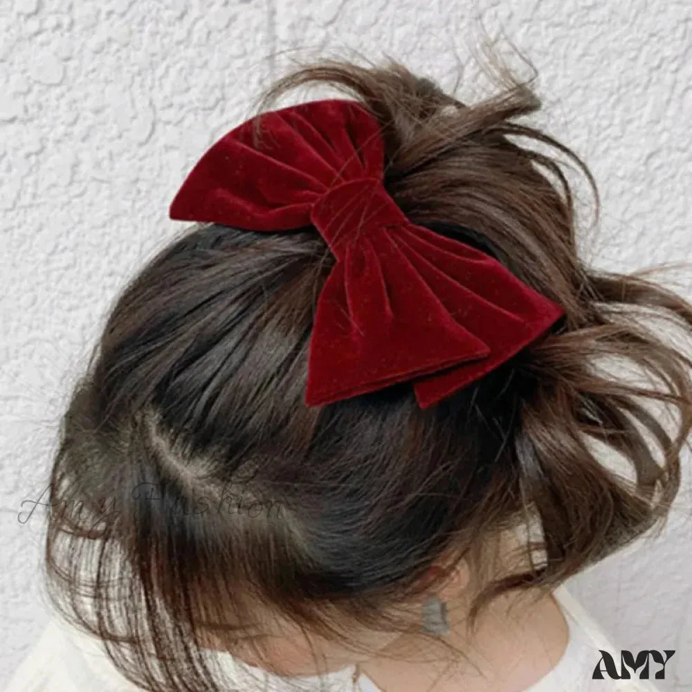 Red Velvet Elegant Fabric Fashion Ponytail Christmas Hair Accessory