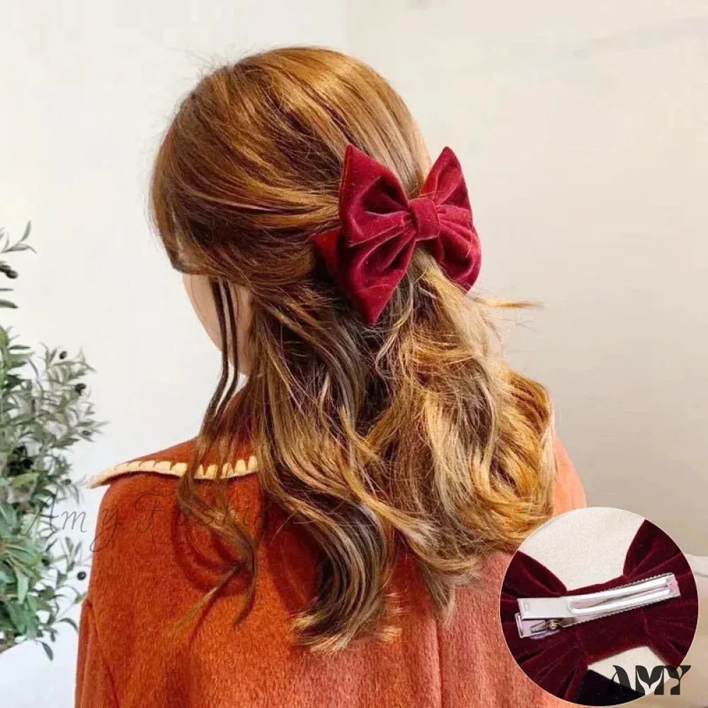 Red Velvet Elegant Fabric Fashion Ponytail Christmas Hair Accessory