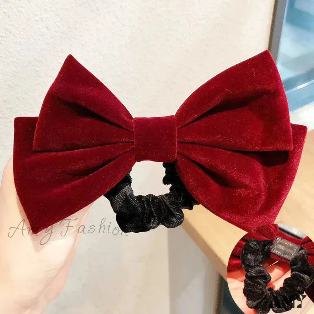Red Velvet Elegant Fabric Fashion Ponytail Christmas Hair Accessory