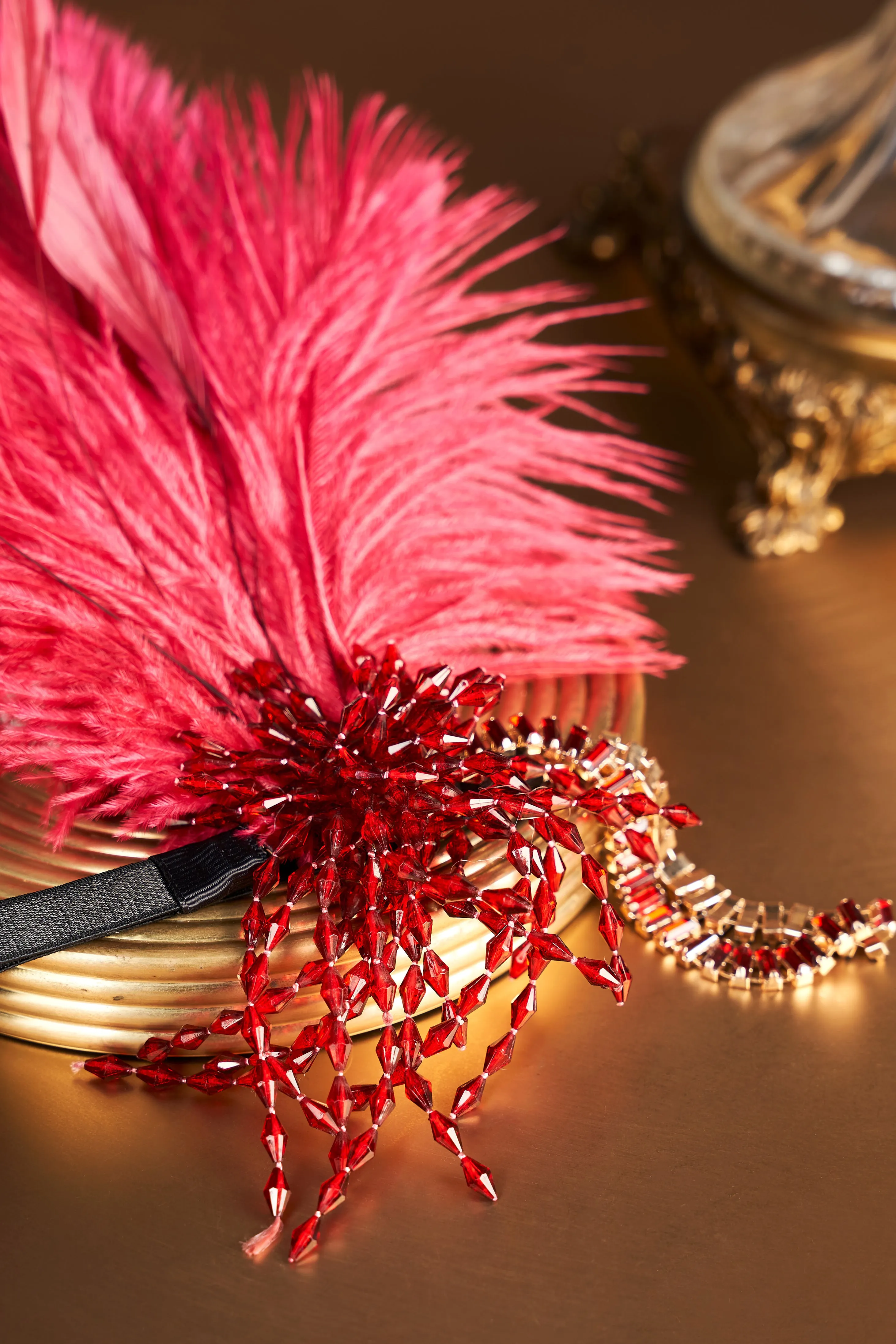 Rhinestone Beaded Tassel Headband