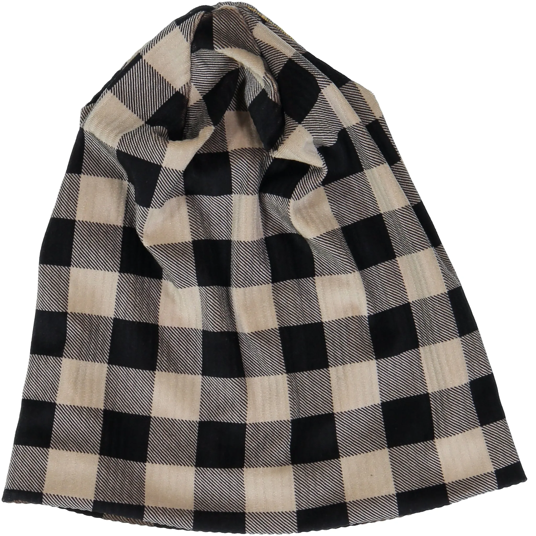 Ribbed Velvet Checkered Beanie by Dacee