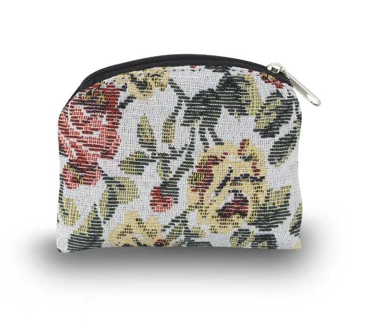 Rose Brocade Rosary Pouch
