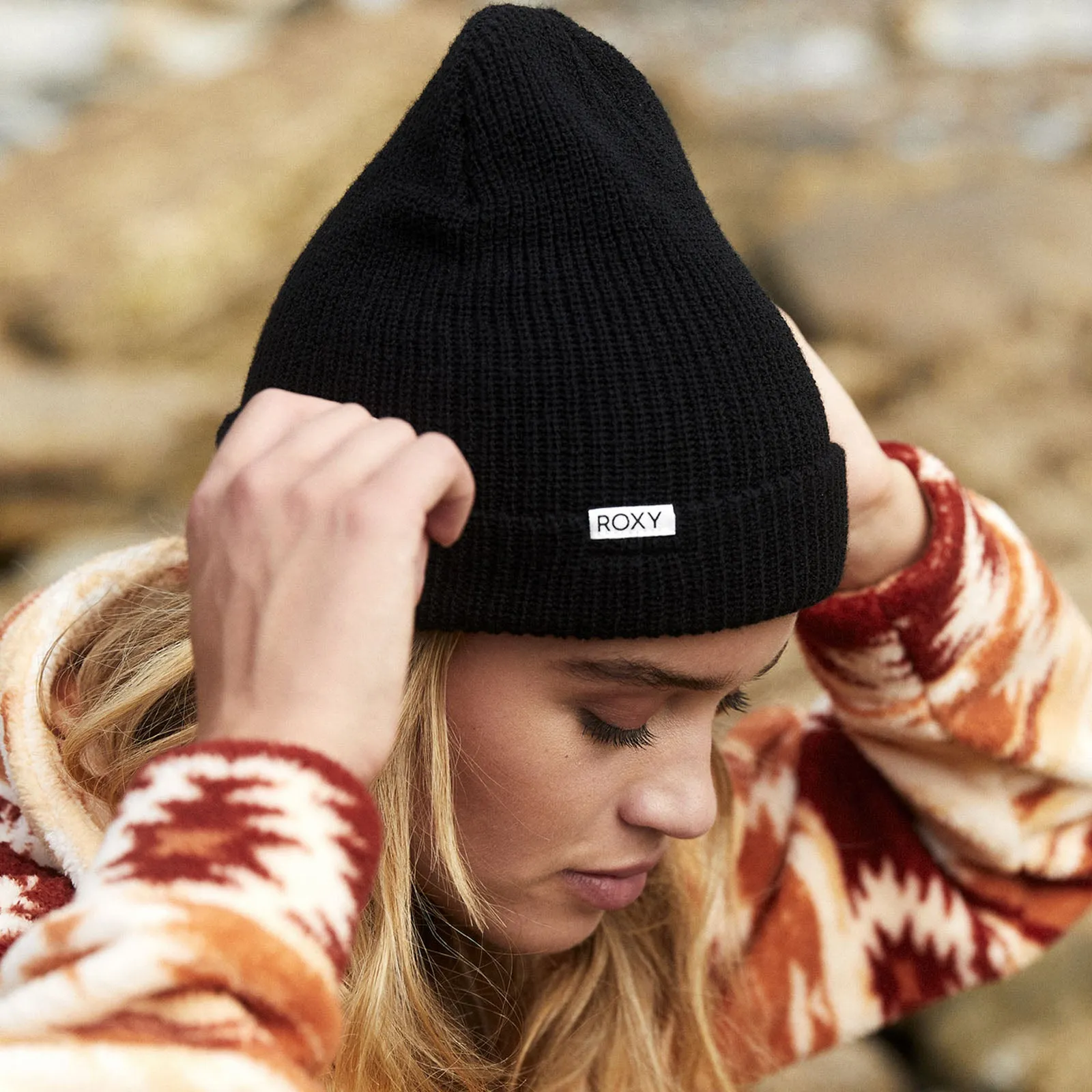 Roxy Womens Island Fox Knitted Cuffed Beanie