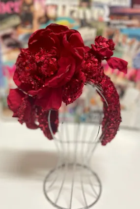 Ruby Red Sequin Headband by Flora Fascinata #217