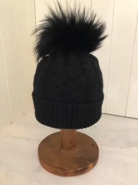 SCA 3-ply Beanies | Black Cable Knit