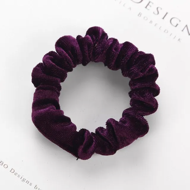 Sidiou Group New Fashion Women Solid Thin Coral Fleece Soft Elastic Hair Bands Ponytail Headbands