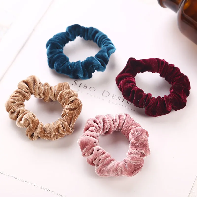 Sidiou Group New Fashion Women Solid Thin Coral Fleece Soft Elastic Hair Bands Ponytail Headbands