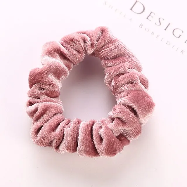 Sidiou Group New Fashion Women Solid Thin Coral Fleece Soft Elastic Hair Bands Ponytail Headbands