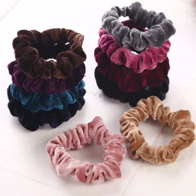 Sidiou Group New Fashion Women Solid Thin Coral Fleece Soft Elastic Hair Bands Ponytail Headbands