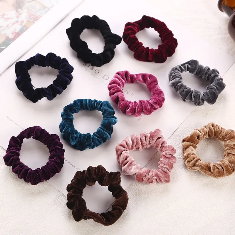 Sidiou Group New Fashion Women Solid Thin Coral Fleece Soft Elastic Hair Bands Ponytail Headbands