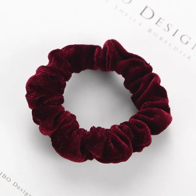Sidiou Group New Fashion Women Solid Thin Coral Fleece Soft Elastic Hair Bands Ponytail Headbands