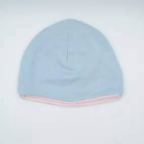 Sky Blue and Shell Pink Cashmere Beanie Hat
