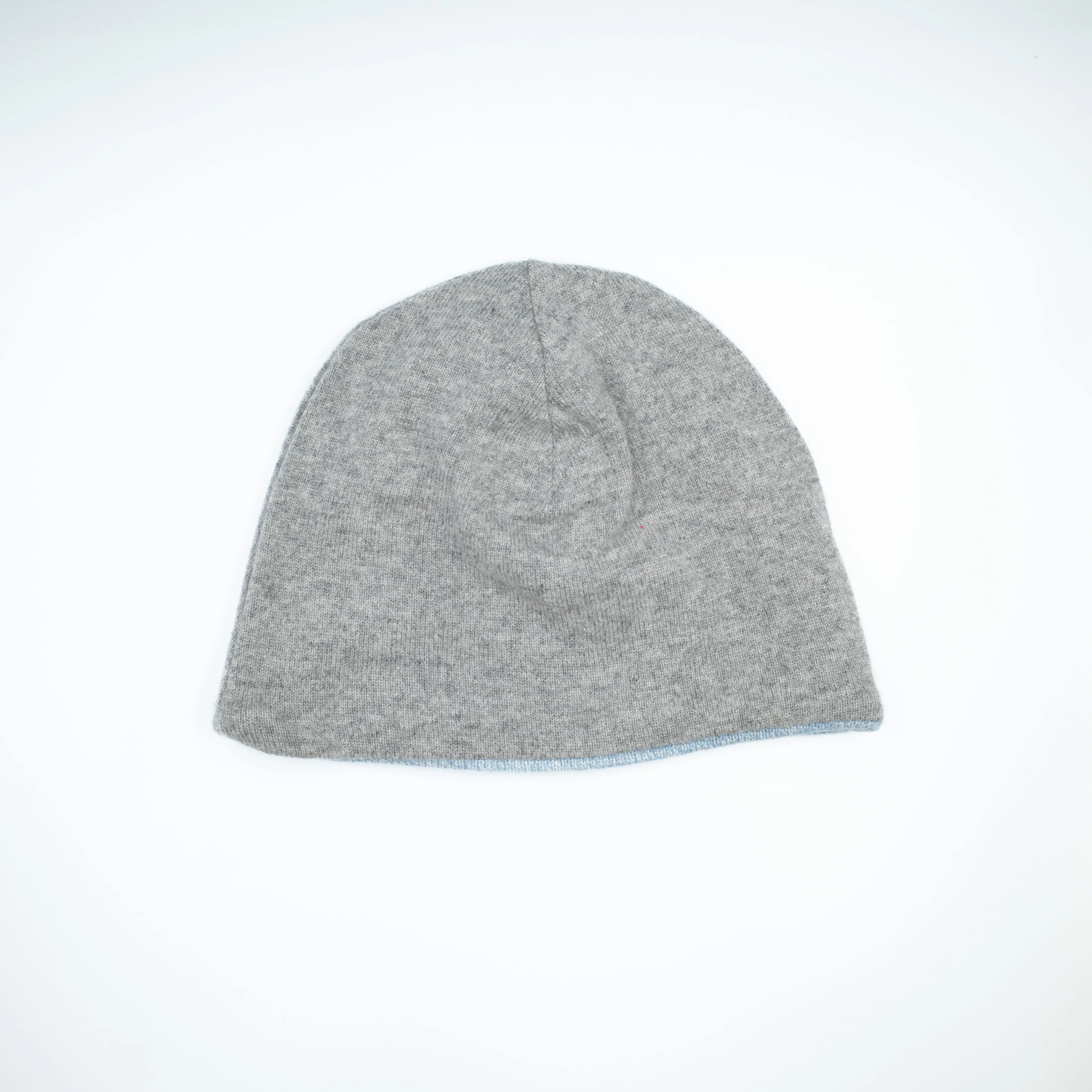 Smoke Grey and Sky Marl Cashmere Beanie Hat