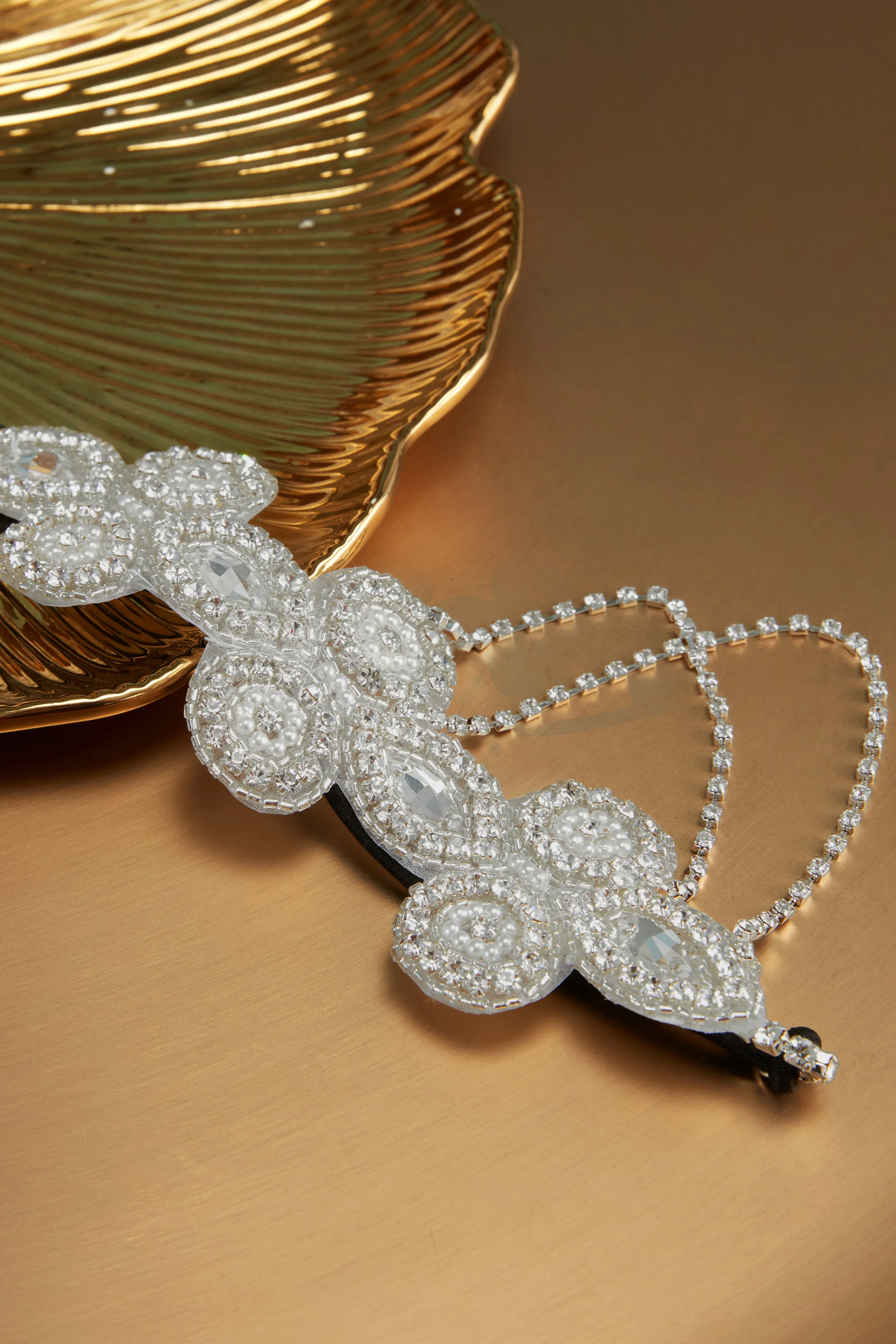 Sparkle Rhinestone Chain Floral Circlet