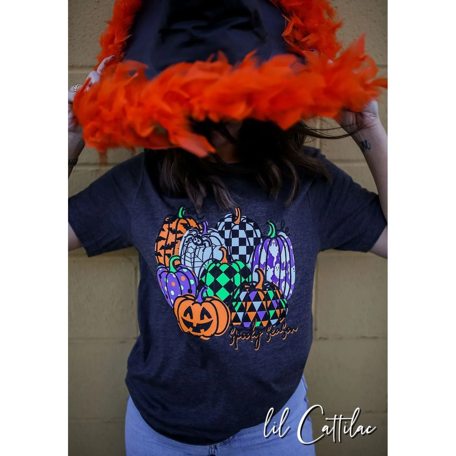 Spooky Season Patterned Pumpkins - Halloween Tee