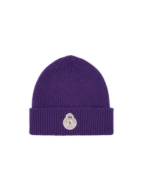Sporty & Rich Crown Wool Beanie in Eggplant