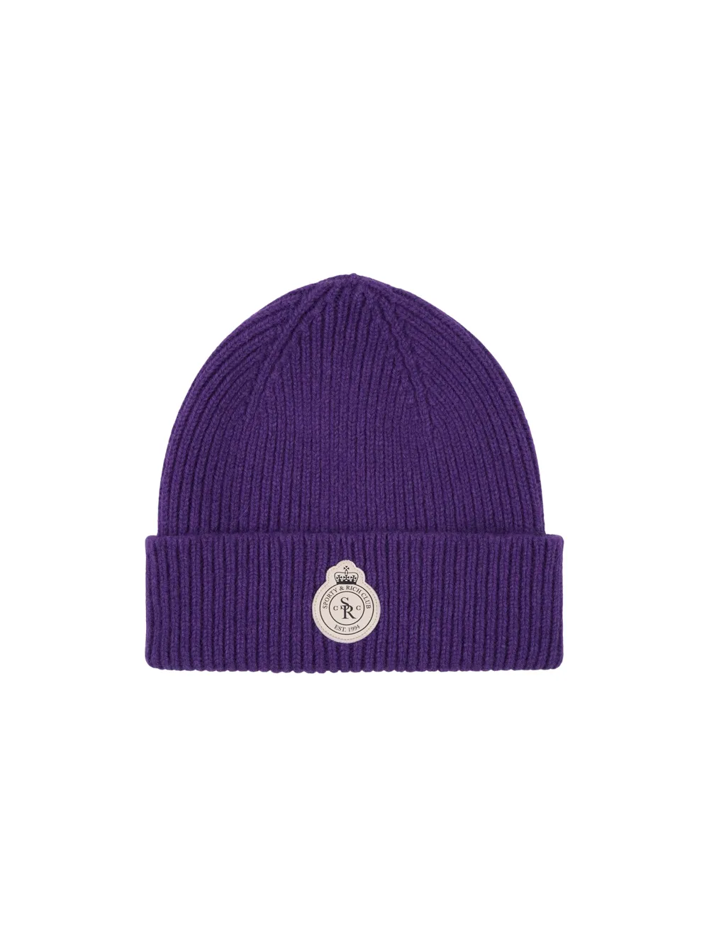 Sporty & Rich Crown Wool Beanie in Eggplant