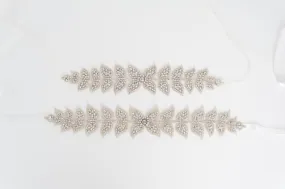 Ultimate beaded leaves vine wedding sash SB170692 FOLIAGE
