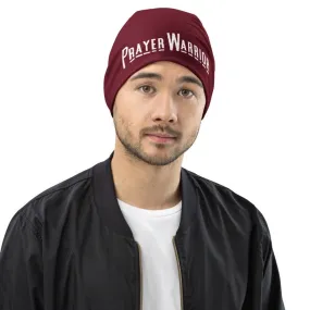 Uniquely You Beanie Hat - Burgundy Slouchy Beanie Prayer Warrior Print Men/Women