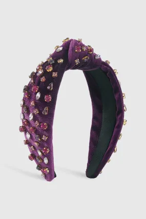 Velvet and Rhinestone Top Knot Headband