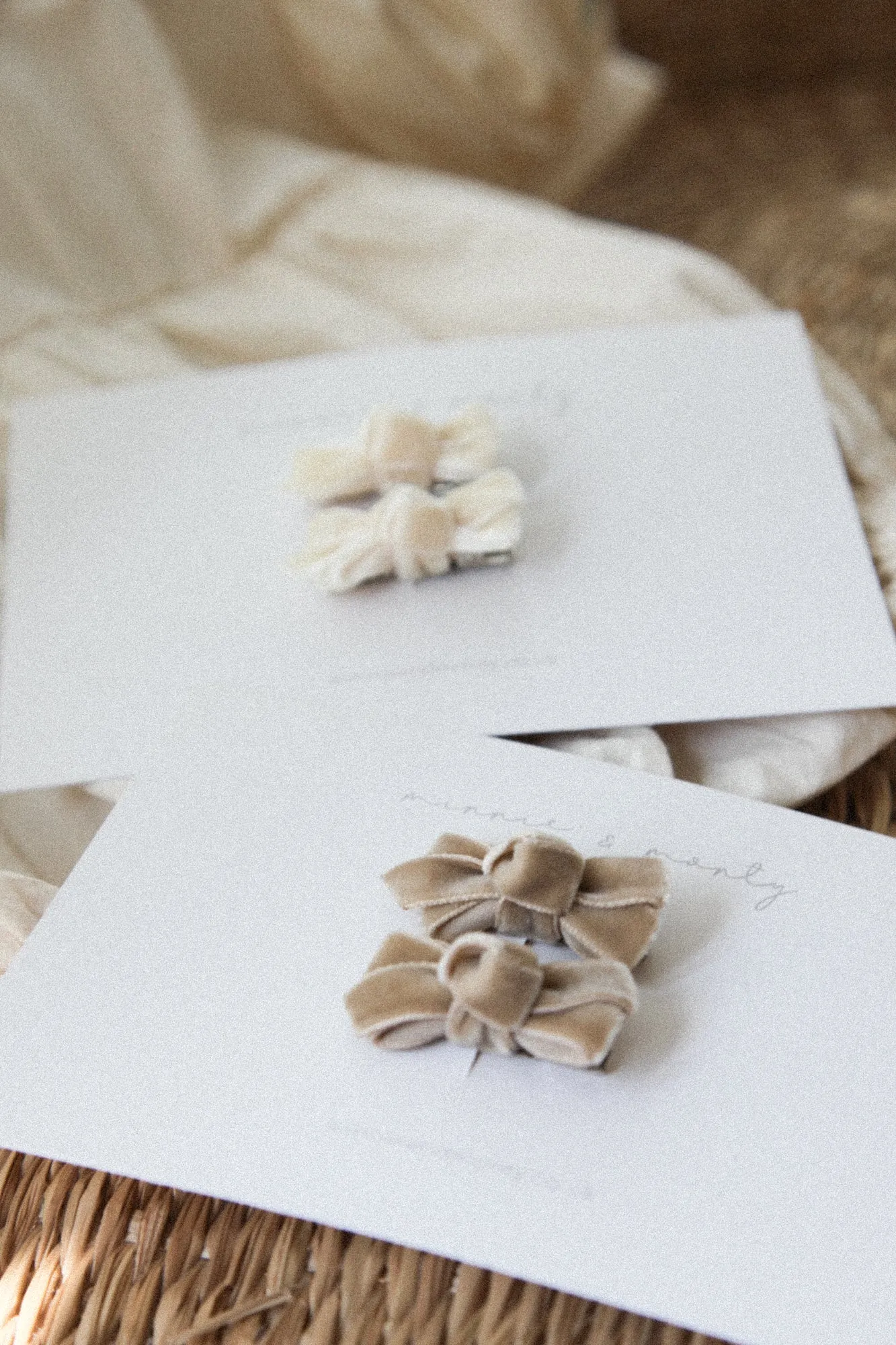 Velvet Mini Bow Clips