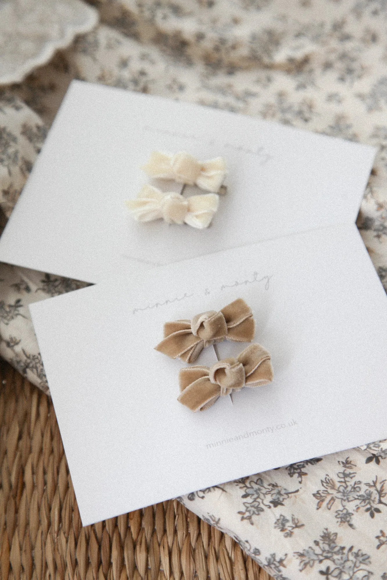 Velvet Mini Bow Clips