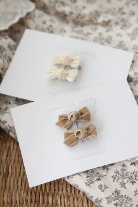 Velvet Mini Bow Clips
