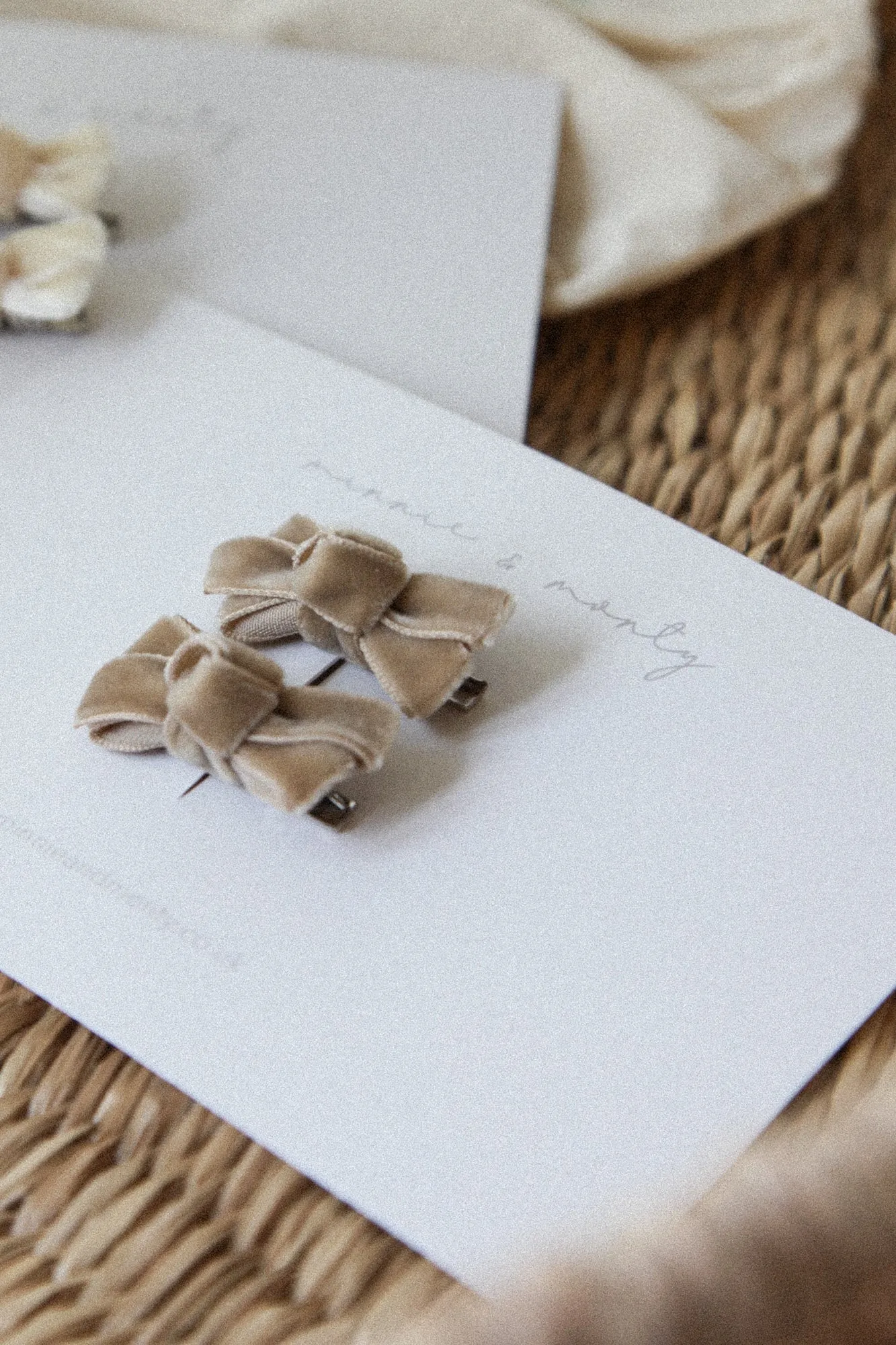 Velvet Mini Bow Clips