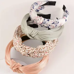 Vintage Floral Fabric Headband Set  Boho Style Hair Accessories