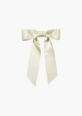 Virginia Bow Barrette -- Cream