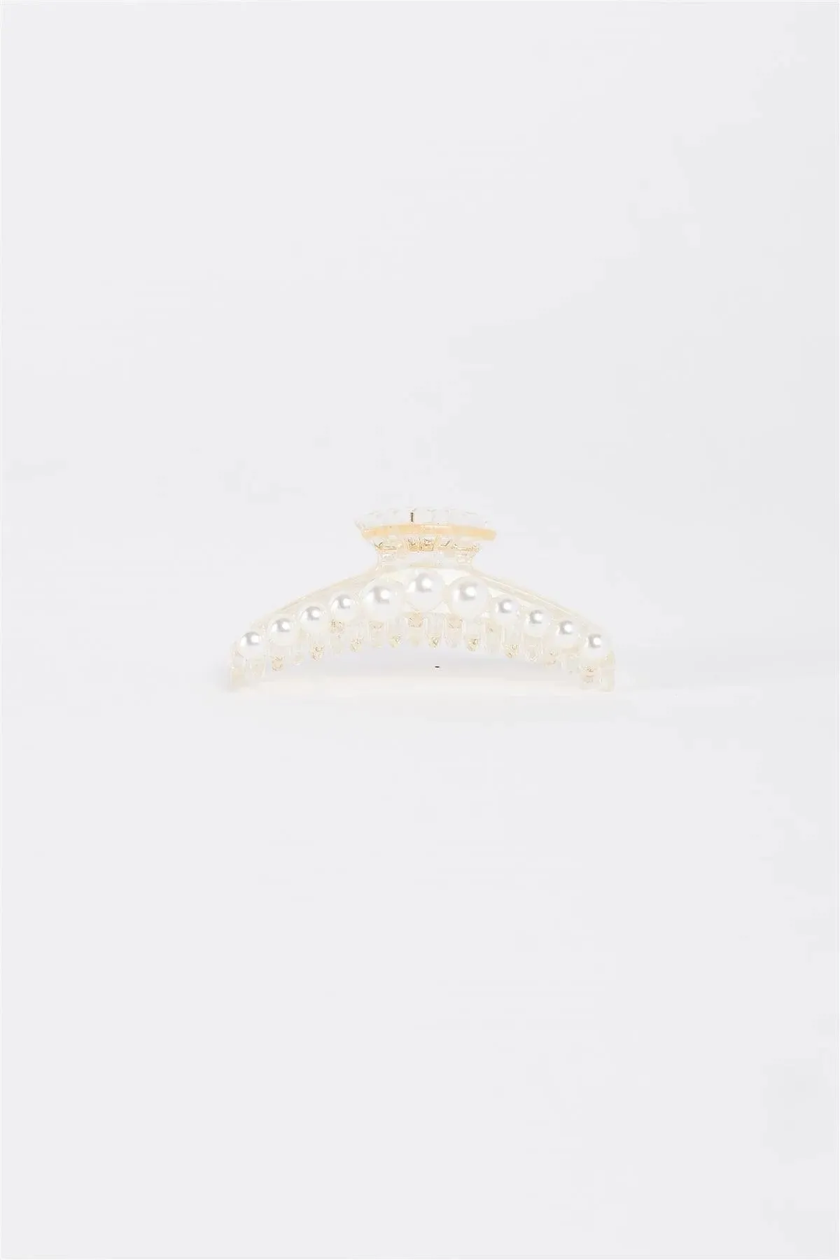 White & Pearl Small Hair Claw Clip /3 Pieces
